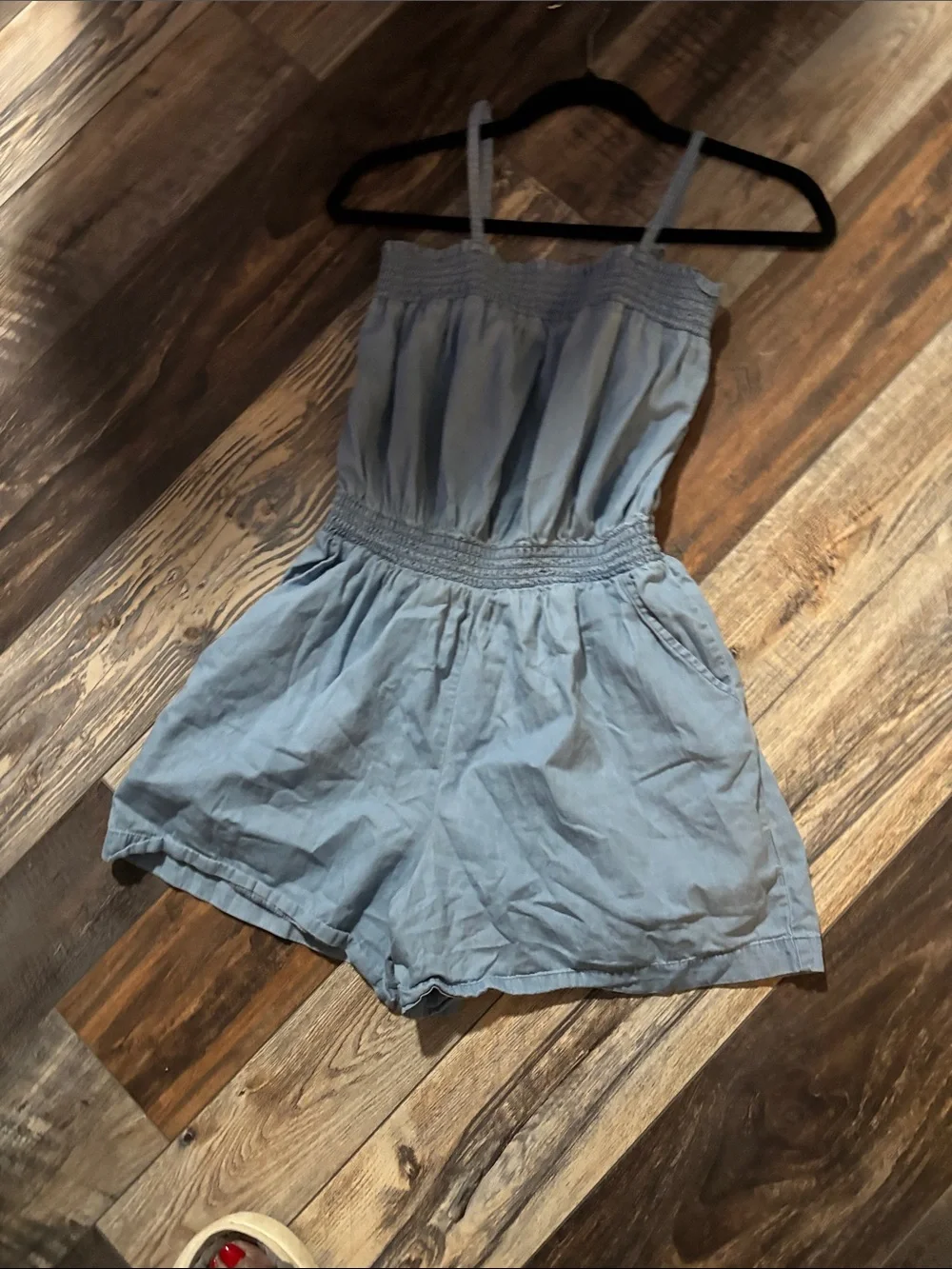 GAP Light Blue Smocked Strap Romper